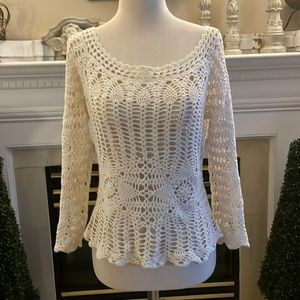 Beautiful crochet ivory sweater size M